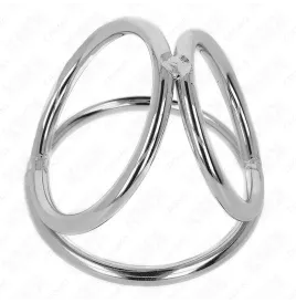 KINK - ANNEAU PÉNIS EN MÉTAL TRIPLE CHROME 3,8 CM À 5 CM MODÈLE 2