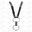 KINK - DOPPELTER PENISRING AUS METALL 3,8 CM BIS 5 CM MIT LEDERGURTE 112 CM