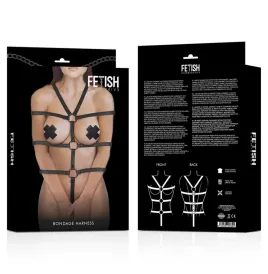 FETISH SUBMISSIVE BONDAGE - ADJUSTABLE HARNESS TORSO AND ARMS