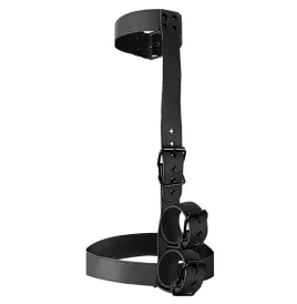 FETISH SUBMISSIVE BONDAGE - COLLAR and WRIST CUFFS BODY RESTRAINT SET