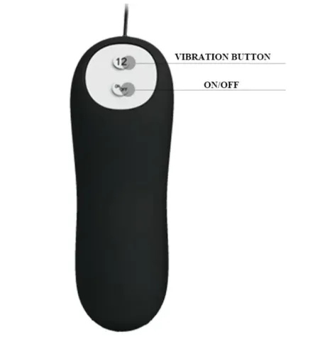 PRETTY LOVE - PLUG ANALE ANCORANTE IN SILICONE 12 MODALIT DI VIBRAZIONE NERO