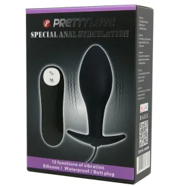PRETTY LOVE - ANAL PLUG ANKERFORM SILIKON 12 VIBRATIONSMODI SCHWARZ
