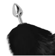 DARKNESS - PLUG ANAL ARGENT 8 CM AVEC QUEUE NOIRE DARKNESS - PLUG ANAL ARGENT 8 CM AVEC QUEUE NOIRE