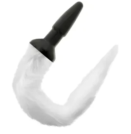 DARKNESS - PLUG ANAL EN SILICONE AVEC QUEUE BLANCHE
