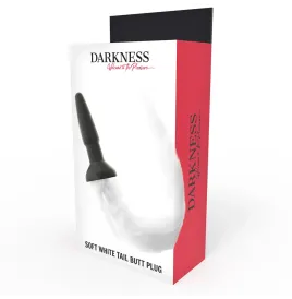DARKNESS - PLUG ANAL EN SILICONE AVEC QUEUE BLANCHE