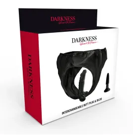 DARKNESS - PANTIES WITH PLUG AND INTERCHANGEABLE DILDO