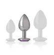 INTENSE - PLUG ANALE IN METALLO ALLUMINIO CON CRISTALLO VIOLA TAGLIA M INTENSE - PLUG ANALE IN METALLO ALLUMINIO CON CRISTALLO VIOLA TAGLIA M