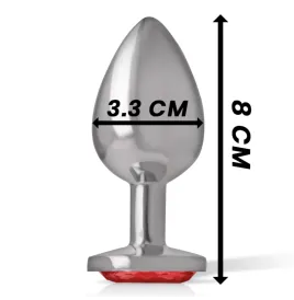 INTENSE - PLUG ANAL METAL CON CRISTAL ROJO TALLA M