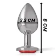 INTENSE - METAL ANAL PLUG WITH RED CRYSTAL SIZE M INTENSE - METAL ANAL PLUG WITH RED CRYSTAL SIZE M
