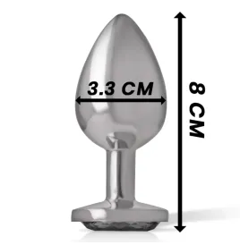 INTENSE - PLUG ANAL EN MÉTAL ALUMINIUM AVEC VERRE NOIR TAILLE M