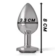 INTENSE - ALUMINUM METAL ANAL PLUG WITH BLACK GLASS SIZE M INTENSE - ALUMINUM METAL ANAL PLUG WITH BLACK GLASS SIZE M
