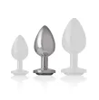 INTENSE - PLUG ANAL EN MÉTAL ALUMINIUM AVEC VERRE NOIR TAILLE M INTENSE - PLUG ANAL EN MÉTAL ALUMINIUM AVEC VERRE NOIR TAILLE M