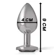 INTENSE - ANALPLUG AUS ALUMINIUMMETALL MIT SCHWARZEM GLAS, GRÖSSE L INTENSE - ANALPLUG AUS ALUMINIUMMETALL MIT SCHWARZEM GLAS, GRÖSSE L