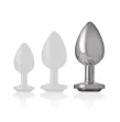 INTENSE - ALUMINUM METAL ANAL PLUG WITH BLACK GLASS SIZE L
