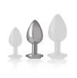 INTENSE - ALUMINIUM-METALL-ANALSPLUG MIT SILBERNEM KRISTALL, GRÖSSE M INTENSE - ALUMINIUM-METALL-ANALSPLUG MIT SILBERNEM KRISTALL, GRÖSSE M