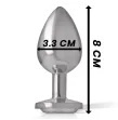 INTENSE - PLUG ANALE IN METALLO ALLUMINIO CON CRISTALLO ARGENTO TAGLIA M INTENSE - PLUG ANALE IN METALLO ALLUMINIO CON CRISTALLO ARGENTO TAGLIA M