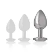 INTENSE - PLUG ANAL EN MÉTAL ALUMINIUM AVEC CRISTAL DARGENT TAILLE L INTENSE - PLUG ANAL EN MÉTAL ALUMINIUM AVEC CRISTAL DARGENT TAILLE L