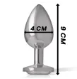 INTENSE - ALUMINUM METAL ANAL PLUG WITH SILVER CRYSTAL SIZE L INTENSE - ALUMINUM METAL ANAL PLUG WITH SILVER CRYSTAL SIZE L