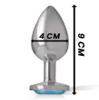 INTENSE - PLUG ANAL EN MÉTAL ALUMINIUM AVEC CRISTAL BLEU TAILLE L INTENSE - PLUG ANAL EN MÉTAL ALUMINIUM AVEC CRISTAL BLEU TAILLE L