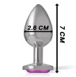 INTENSE - ALUMINUM METAL ANAL PLUG WITH PINK CRYSTAL SIZE S