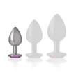 INTENSE - ALUMINUM METAL ANAL PLUG WITH PINK CRYSTAL SIZE S