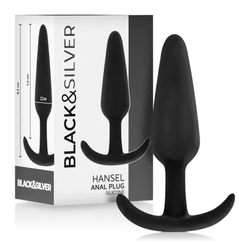 BLACKandSILVER - BOUCHON ANAL EN SILICONE HANSEL AVEC PETITE POIGNÉE