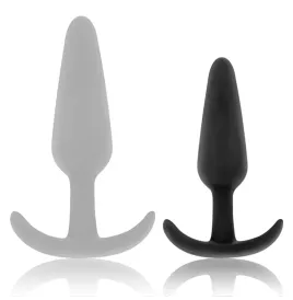 BLACKandSILVER - HANSEL SILICONE ANAL PLUG WITH SMALL HANDLE