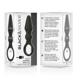 BLACKandSILVER - OZZY POWERFUL SILICONE ANAL PLUG