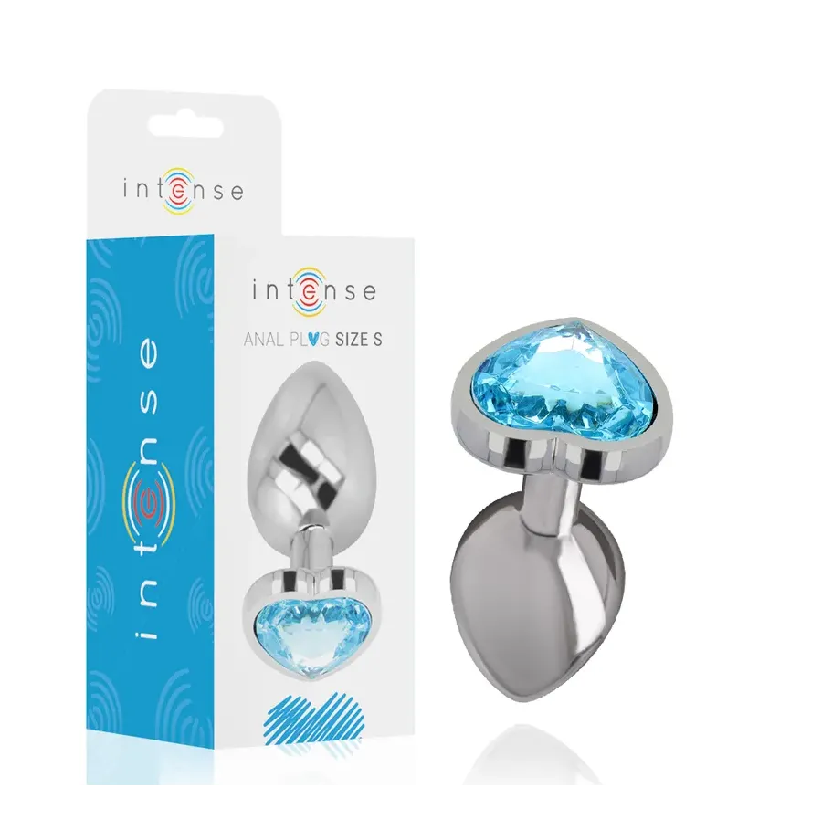 INTENSE - ALUMINUM METAL ANAL PLUG BLUE HEART SIZE S