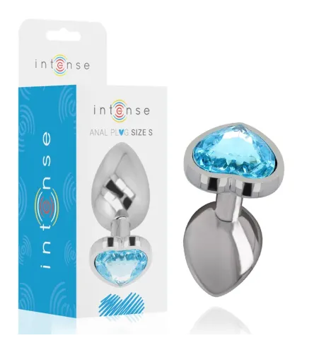 INTENSE - ALUMINUM METAL ANAL PLUG BLUE HEART SIZE S