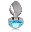 INTENSE - ALUMINUM METAL ANAL PLUG BLUE HEART SIZE S