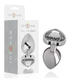 INTENSE - PLUG ANAL EN MÉTAL ALUMINIUM COEUR BLANC TAILLE S