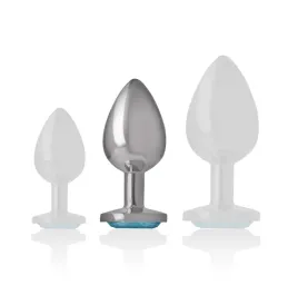 INTENSE - PLUG ANALE IN METALLO ALLUMINIO CUORE BLU TAGLIA M
