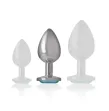 INTENSE - ALUMINUM METAL ANAL PLUG BLUE HEART SIZE M INTENSE - ALUMINUM METAL ANAL PLUG BLUE HEART SIZE M