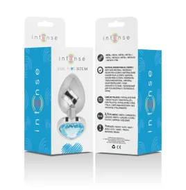 INTENSE - ALUMINUM METAL ANAL PLUG BLUE HEART SIZE M