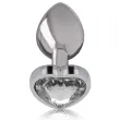 INTENSE - ALUMINUM METAL ANAL PLUG WHITE HEART SIZE M INTENSE - ALUMINUM METAL ANAL PLUG WHITE HEART SIZE M