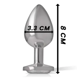INTENSE - PLUG ANAL METAL ALUMINIO CORAZÓN BLANCO TALLA M