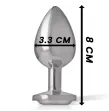 INTENSE - ALUMINUM METAL ANAL PLUG WHITE HEART SIZE M INTENSE - ALUMINUM METAL ANAL PLUG WHITE HEART SIZE M