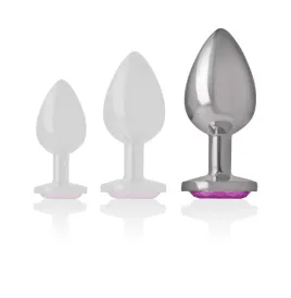 INTENSE - PLUG ANALE IN METALLO ALLUMINIO CUORE ROSA TAGLIA L