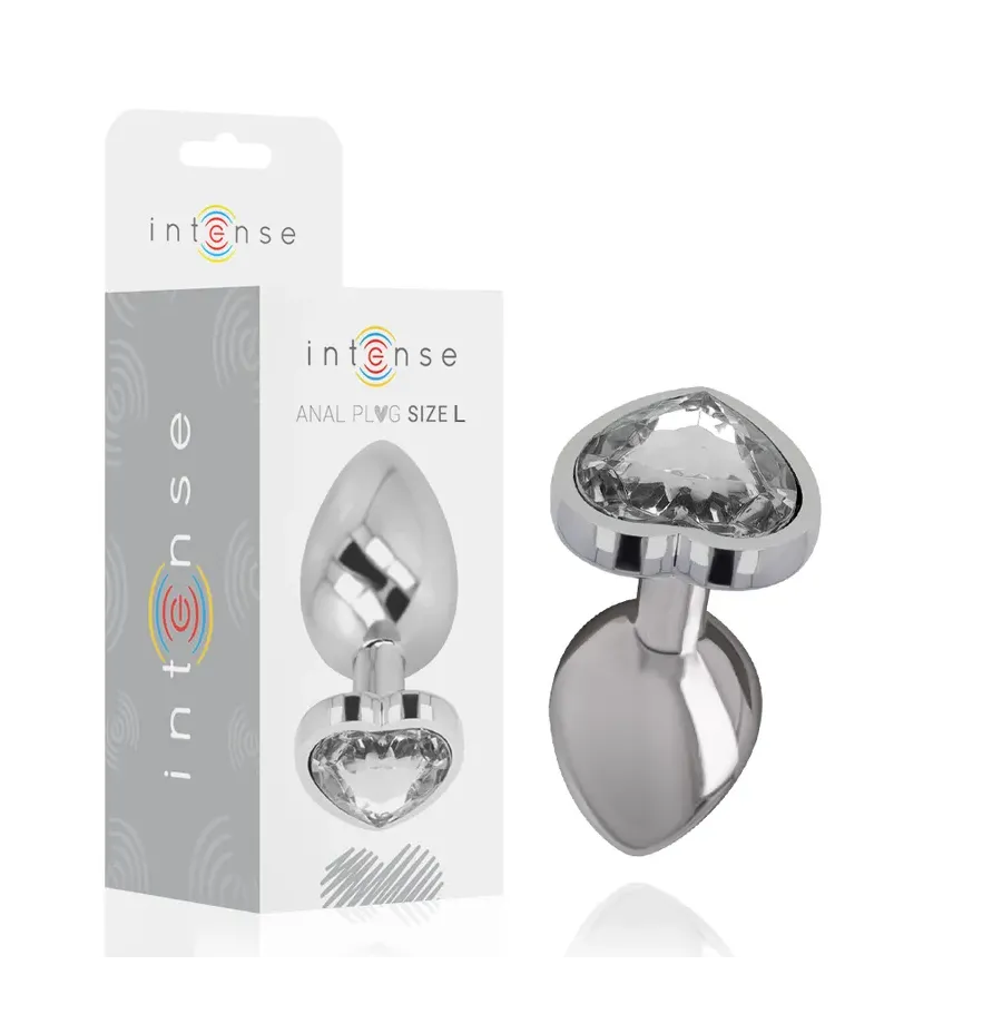 INTENSE - ANALPLUG METALL ALUMINIUM WEISS HERZ GRÖSSE L INTENSE - ANALPLUG METALL ALUMINIUM WEISS HERZ GRÖSSE L