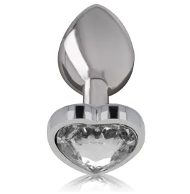 INTENSE - ANALPLUG METALL ALUMINIUM WEISS HERZ GRÖSSE L