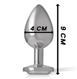 INTENSE - ANAL PLUG METAL ALUMINUM WHITE HEART SIZE L
