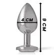 INTENSE - ANAL PLUG METAL ALUMINUM WHITE HEART SIZE L INTENSE - ANAL PLUG METAL ALUMINUM WHITE HEART SIZE L