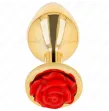 KINK - PLUG ANAL DORADO ROSA ROJA TALLA S