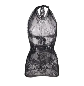 SUBBLIME - 952075 SHORT FISHNET DRESS WITH BACK BACK AND HEART DETAIL BLACK ONE SIZE