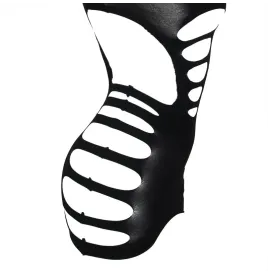 SUBBLIME - 952266 VESTIDO DE REJILLA ELÁSTICO MANGA LARGA NEGRO TALLA ÚNICA