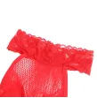 SUBBLIME - 952372 FISHNET AND LACE CROTCHLESS BODYSTOCKING WITH HIGH NECK RED ONE SIZE SUBBLIME - 952372 FISHNET AND LACE CROTCHLESS BODYSTOCKING WITH HIGH NECK RED ONE SIZE