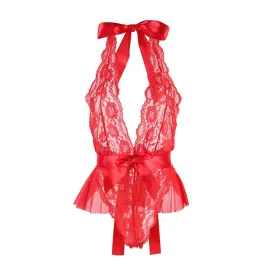 SUBBLIME - 953973 BODY SEXY A VOLANTS CEINTURE ROUGE S-M