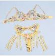 SUBBLIME - 954345 BH STRING STRUMPFGÜRTEL BLUMENDESIGN GELB S-M SUBBLIME - 954345 BH STRING STRUMPFGÜRTEL BLUMENDESIGN GELB S-M