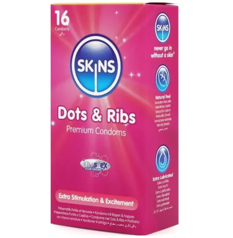 SKINS - DOTS and RIBS PREMIUM-KONDOME PACKUNG 16